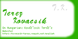 terez kovacsik business card